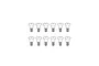A technical line drawing of twelve identical coarse thread shoulder screws arranged in two rows of six.