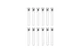A technical line drawing showing twelve identical button head screws with partial threads arranged in two rows of six.