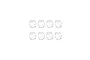 A line drawing illustration showing eight identical RC pivot balls arranged in two rows of four against a white background.
