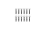 A line drawing illustration showing twelve identical button head screws arranged in two rows of six.