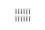 A line drawing illustration showing twelve identical button head screws arranged in two rows of six.
