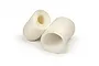 Two cylindrical white foam air filter elements for RC nitro engines, shown against a plain white background.