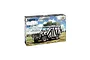 Italeri 1/24 scale Toyota Land Cruiser Safari plastic model kit box showing a zebra-striped off-road vehicle in a savanna setting.
