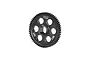 A black GPM Racing 59T spur gear with M0.5 module, featuring a six-hole design and central hex mounting hole.