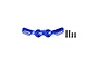 A blue anodized aluminium front shock tower for an RC car by GPM Racing, accompanied by four black mounting screws.