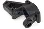 A black plastic Rovan front steering hub spare part for an RC vehicle, shown against a white background.