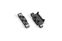 Two grey aluminium rear suspension pin braces for Maverick RC vehicles, shown from an angled perspective on a white background.