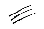 Three black scale model windscreen wiper blades for 1/10 scale RC car bodies.