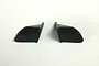 A pair of black 1/10 scale aero door mirrors for RC car body shells against a white background.