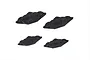 Four black plastic RC brake caliper accessories by Pandora RC, arranged on a white background.