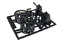 A black plastic sprue containing 1/10 scale RC steering wheel and dashboard accessory parts from Pandora RC.