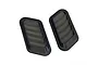 Two black plastic bonnet duct vents for 1/10 scale RC car bodies.