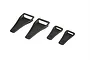 Four black NACA square hole duct accessories for 1/10 scale RC car bodies arranged on a white background.