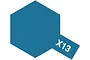 A graphic icon representing Tamiya X-13 Metallic Blue paint, featuring a blue hexagon with a small rectangular tab labeled X13 in white text.