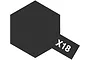 A graphic icon representing Tamiya X-18 paint, featuring a dark grey hexagon with a rectangular tab labeled X18 in white text.