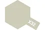 A digital swatch representing Tamiya X-32 Titanium Silver paint, featuring a hexagonal shape with the text X32 in white.