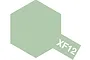 A hexagonal swatch of Tamiya XF-12 J.N. Grey paint color with the text XF12 printed in white on a protruding tab.