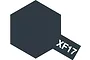 A hexagonal swatch of Tamiya XF-17 Sea Blue paint with the code XF17 printed in white on a small rectangular extension.