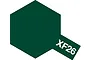 A graphic representation of Tamiya XF-26 Deep Green paint, featuring a dark green hexagon with a small tab labeled XF26 in white text.