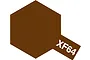 A brown hexagonal paint swatch icon labeled XF64 representing Tamiya Red Brown paint.