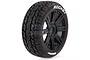 Louise 3.3" B-Rocket Tyres on Black 8 Spoke Rims - Glued Wheels 2Pcs L-T3190B