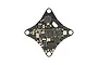 Top-down view of a black BetaFPV 5-in-1 brushless flight controller board with various electronic components and mounting holes.