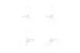 Four clear, three-blade propellers for micro drones arranged in a grid on a white background.