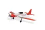 E-Flite V1200 1.2m RC plane in red and white livery, shown from a three-quarter front angle against a white background.