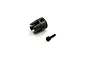 A Kyosho HD front centre driveshaft cup and a small grub screw on a white background.