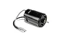 ARRMA MEGA 665 brushed RC motor with black cylindrical housing, metal shaft, and two wires with bullet connectors.