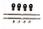 A set of two Traxxas 94mm turnbuckles with four black plastic rod ends and four metal pivot balls on a white background.