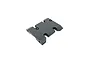 A black Reefs RC XP10 skid plate for RC crawlers shown from a high-angle perspective against a white background.