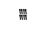 Eight black metal partial thread grub shaft screws arranged in two rows of four on a white background.
