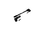 Reefs RC black aluminium 103mm CVD driveshaft components including the shaft, coupler, and two grub screws on a white background.
