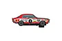 A side-profile studio illustration of a Scalextric 1/32 scale Holden LJ Torana XU-1 slot car in red and white racing livery with number 1.