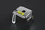 A chrome-finished Rovan cylinder cover for R320/R360 engines, featuring a yellow warning sticker that reads HOT.