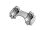 GPM Racing aluminium front shock mount in grey silver finish for RC vehicles.