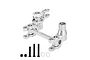 GPM Aluminium Steering Bell Crank/Drag Link Assembly w/ Servo Saver - Silver TXMS048N-S