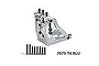 GPM Racing silver aluminium quick release motor mount for RC cars, shown with included screws and washers on a white background.