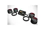 SkyRC TWneo tyre warmer system with a central control unit and four black heating cups connected by cables, displayed on a white background.