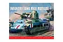 Box art for an Airfix 1/76 scale Infantry Tank Mk.II Matilda plastic model kit showing a painted illustration of the tank in a desert combat scene.