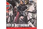 Box art for Airfix 1/76 Sheriff of Nottingham model kit featuring a painting of the Sheriff on horseback with soldiers in front of a castle gate.