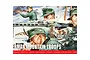 Box art for Airfix 1/32 scale WWII German Mountain Troops model kit featuring soldiers in snowy terrain with a machine gun.