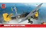 Box art for Airfix 1/48 Junkers Ju87 R-2/B-2 Stuka model kit showing two Stuka dive bombers flying over a mountainous landscape.