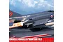 Box art for an Airfix 1/48 scale McDonnell Douglas Phantom FG.1 model kit showing a Royal Navy jet taking off from an aircraft carrier deck.