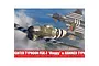 Box art for Airfix 1/72 scale model kit featuring a Eurofighter Typhoon FGR.4 and a Hawker Typhoon Mk.IB flying in formation over a landscape.