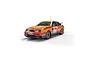 Scalextric 1/32 scale 1989 Ford Sierra RS Cosworth slot car in orange and white Heat for Hire livery with number 33.