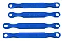 Four blue RPM RC camber links arranged horizontally against a white background.