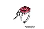 GPM Racing red aluminium motor cooling fan with adjustable stainless steel mounting strap.