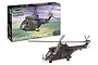 Revell 1/144 scale Westland Puma HC.1 plastic model kit box and a fully assembled, painted model helicopter on a white background.